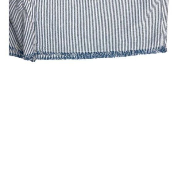 ROOTS WOMENS Coronet Blue Striped Pemberton Linen Blend Drawstring Shorts US XL - Picture 7 of 13